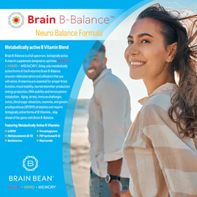 Brain B Balance: Methyl B Complete - Neurobalance Formula with Methylated B Complex - Supports Mood.Mind.Memory - 60 Vegan Capsules