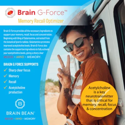 Brain G-Force | for Optimal Brain Function | with Galantamine, R-Lipoic Acid, A-GPC, and Benfotiamine | 45 Servings