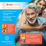 Brain Bean Brain ResQ Mitochondrial Energy Optimizer with PQQ, CoQ10, Trans-Resveratrol, MenaQ7, and Quercetin Supplement, PQQ Supplement 15mg and CoQ10 100mg, Mitochondria Supplement - 60 Capsules