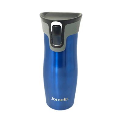 Jomoks 14oz Travel Coffee Tumbler – Stainless Steel Insulated Coffee Mug with Lid Keeps Drinks Hot for 4hrs & Cold for up to 10hrs – Leak Proof Coffee Travel Mug Fits in Car Cup Holder (Blue)