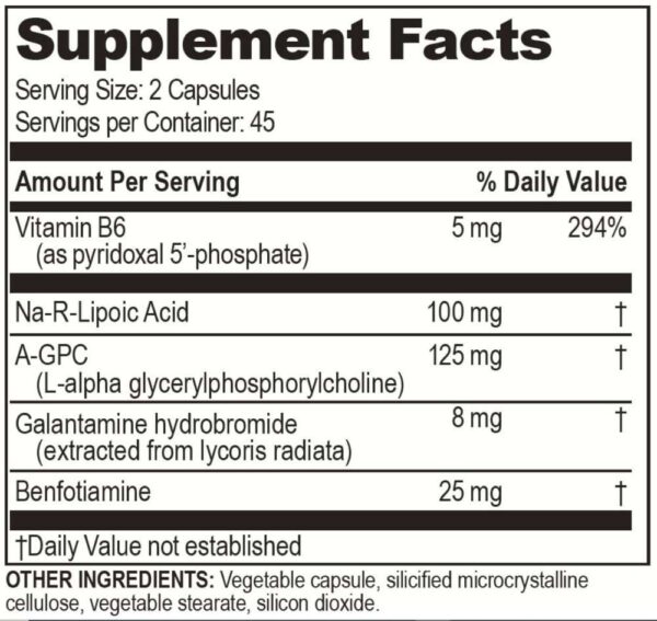 Brain G-Force | for Optimal Brain Function | with Galantamine, R-Lipoic Acid, A-GPC, and Benfotiamine | 45 Servings