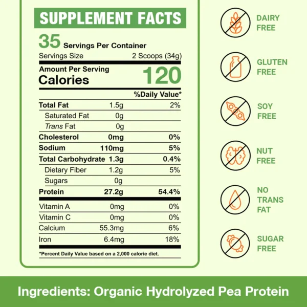 Organic Hydrolyzed Pea Protein-2.62lb