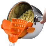 Jomoks Orange Kitchen Strainer Clip Water Draining Basket Silicone