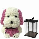 Pink White Handcrafted Rose Teddy Pup – The Forever Gift