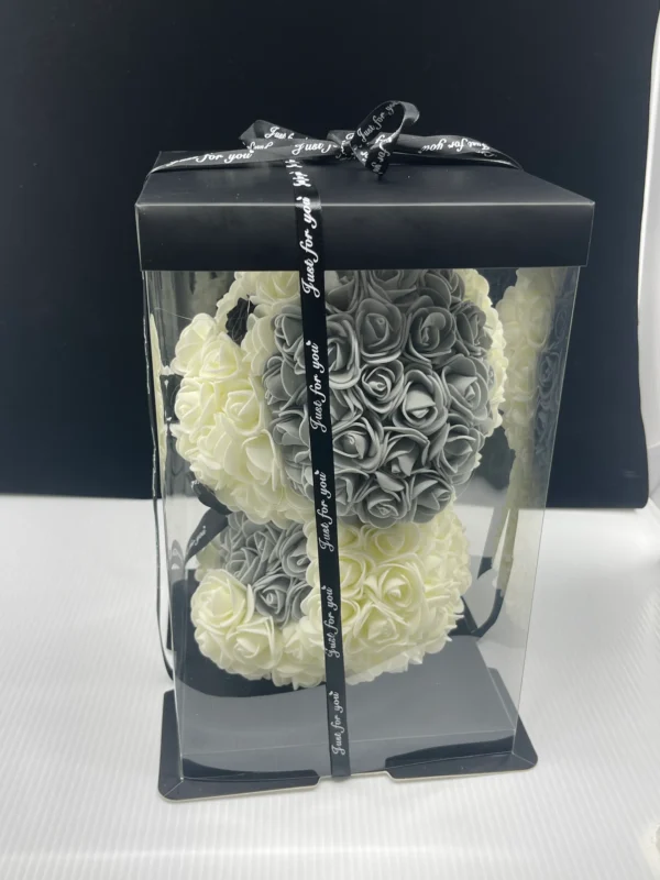 Grey White - Handcrafted Rose Teddy Pup – The Forever Gift