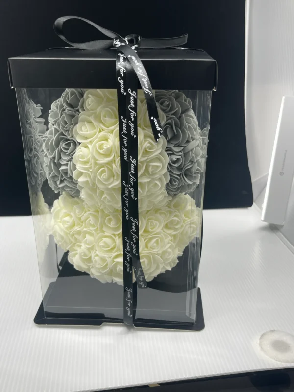 Grey White - Handcrafted Rose Teddy Pup – The Forever