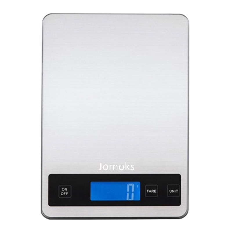 Jomoks 22lb/1g portable kitchen scale, Stainless Steel Weighing Platform Manual Operations USB rechargeable